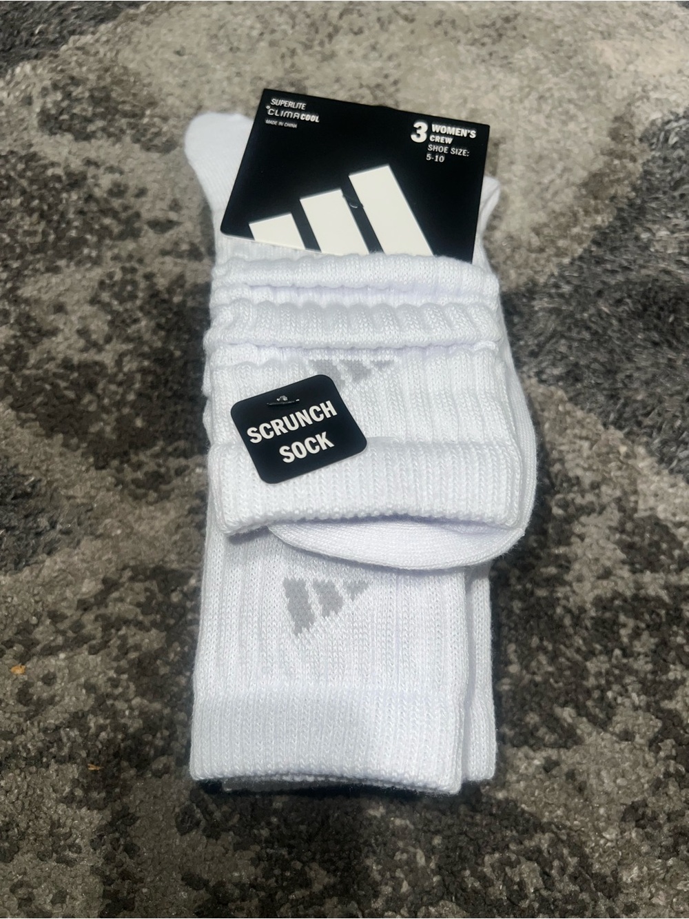 adidas White Women's Scrunch Crew Socks - Pack of 3